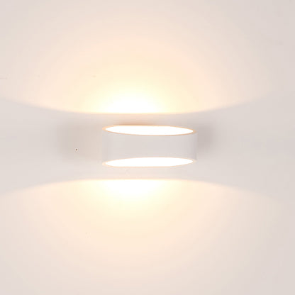 Oval Tapered Wall Mounted Light Poly Powder Coated White