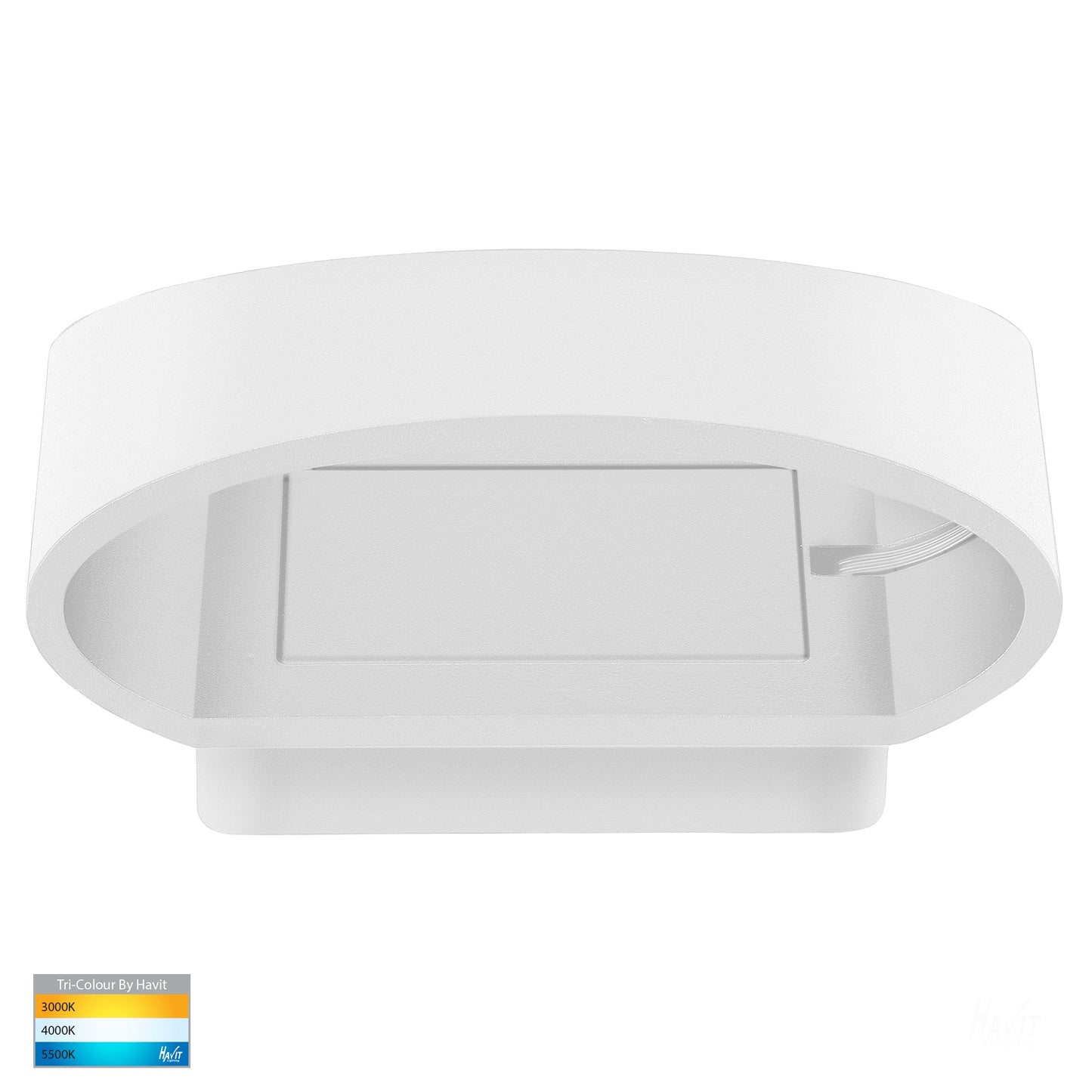 Oval Tapered Wall Mounted Light Poly Powder Coated White