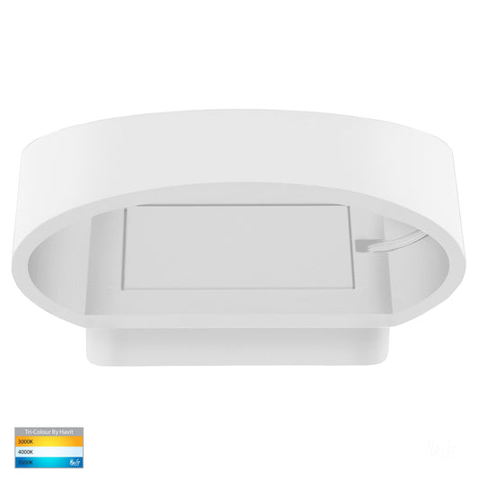 Oval Tapered Wall Mounted Light Poly Powder Coated White
