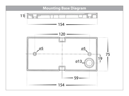 Rectangle Wall Mounted Light Poly Powder Coated Black