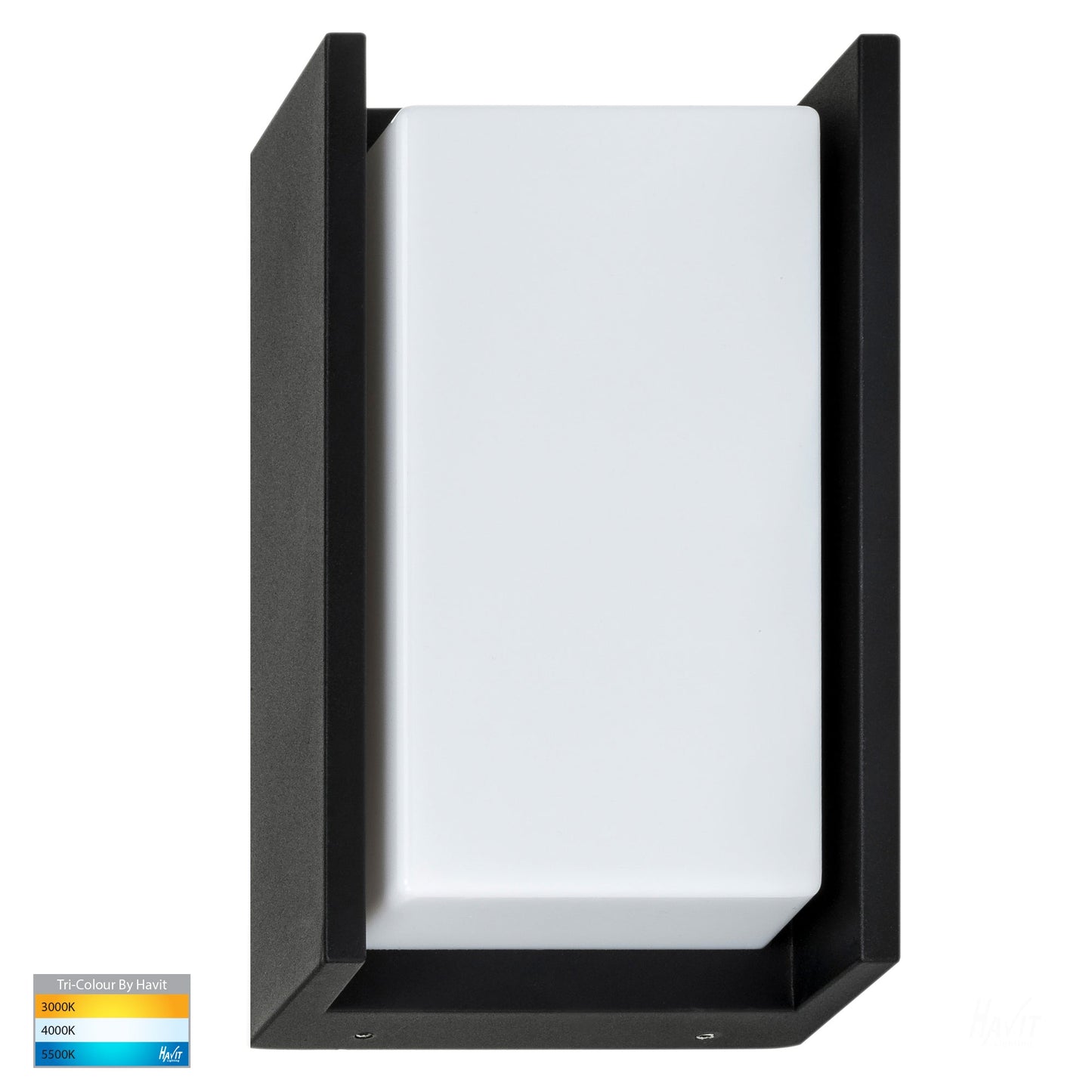 Rectangle Wall Mounted Light Poly Powder Coated Black 