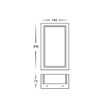 Rectangle Wall Mounted Light Poly Powder Coated Black