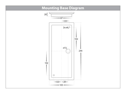 Rectangle Wall Mounted Light Poly Powder Coated Black