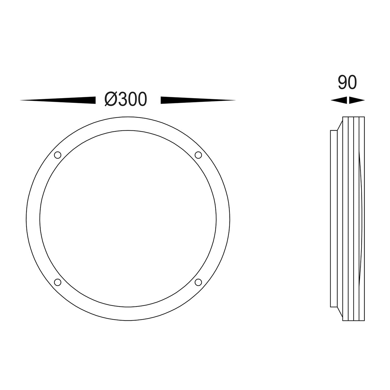 Round Poly Powder Coated Black Bunker Light