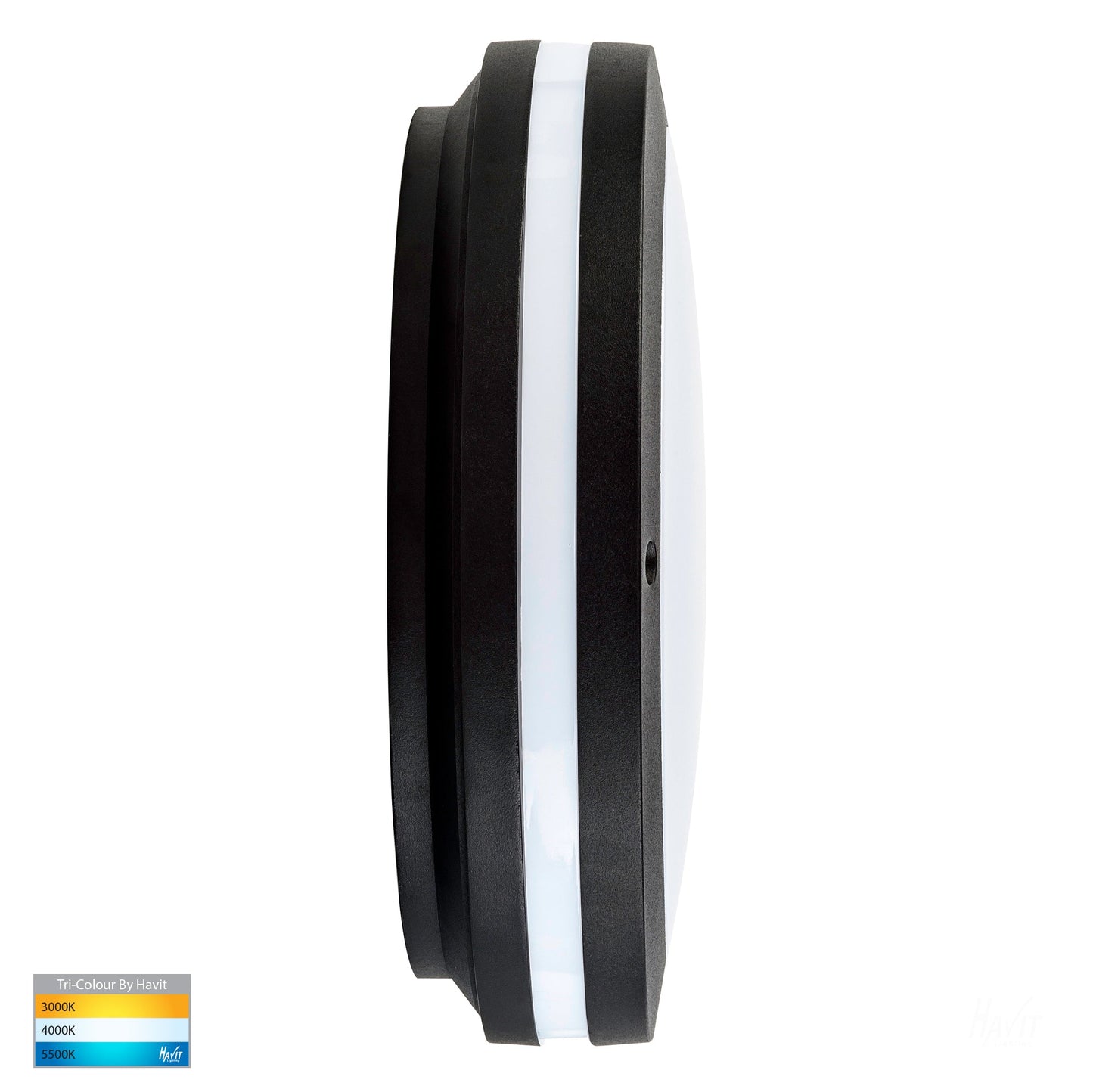 Round Poly Powder Coated Black Bunker Light