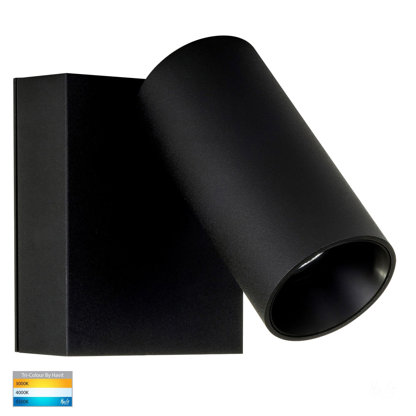 Single Adjustable Wall Pillar Light Black