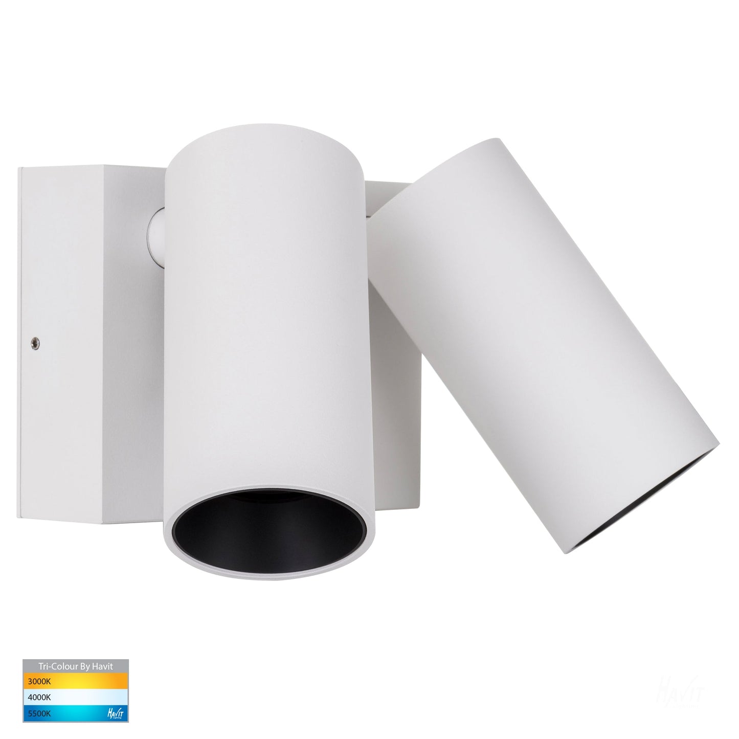 Double Adjustable Wall Pillar Light White With Sensor