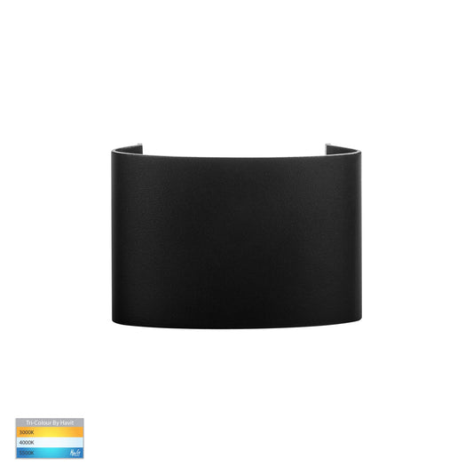 Up & Down Round Wall Light Black 