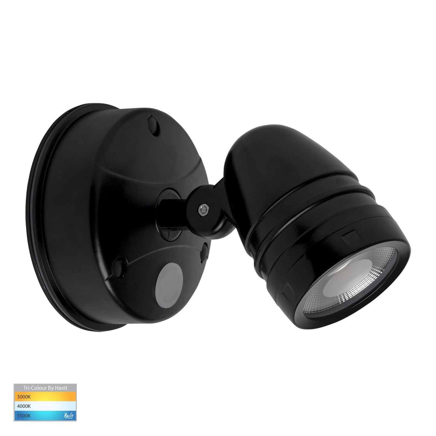 Black Single Adjustable Wall Light With Sensor