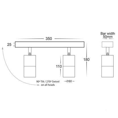 2/3/4 Tivah Light Bars Tri Colour LED