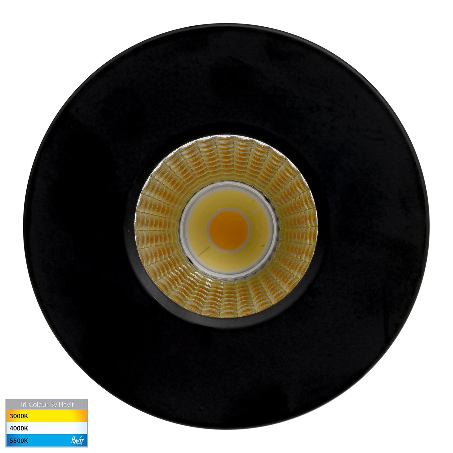 Black Fixed Downlight 70mm Cutout