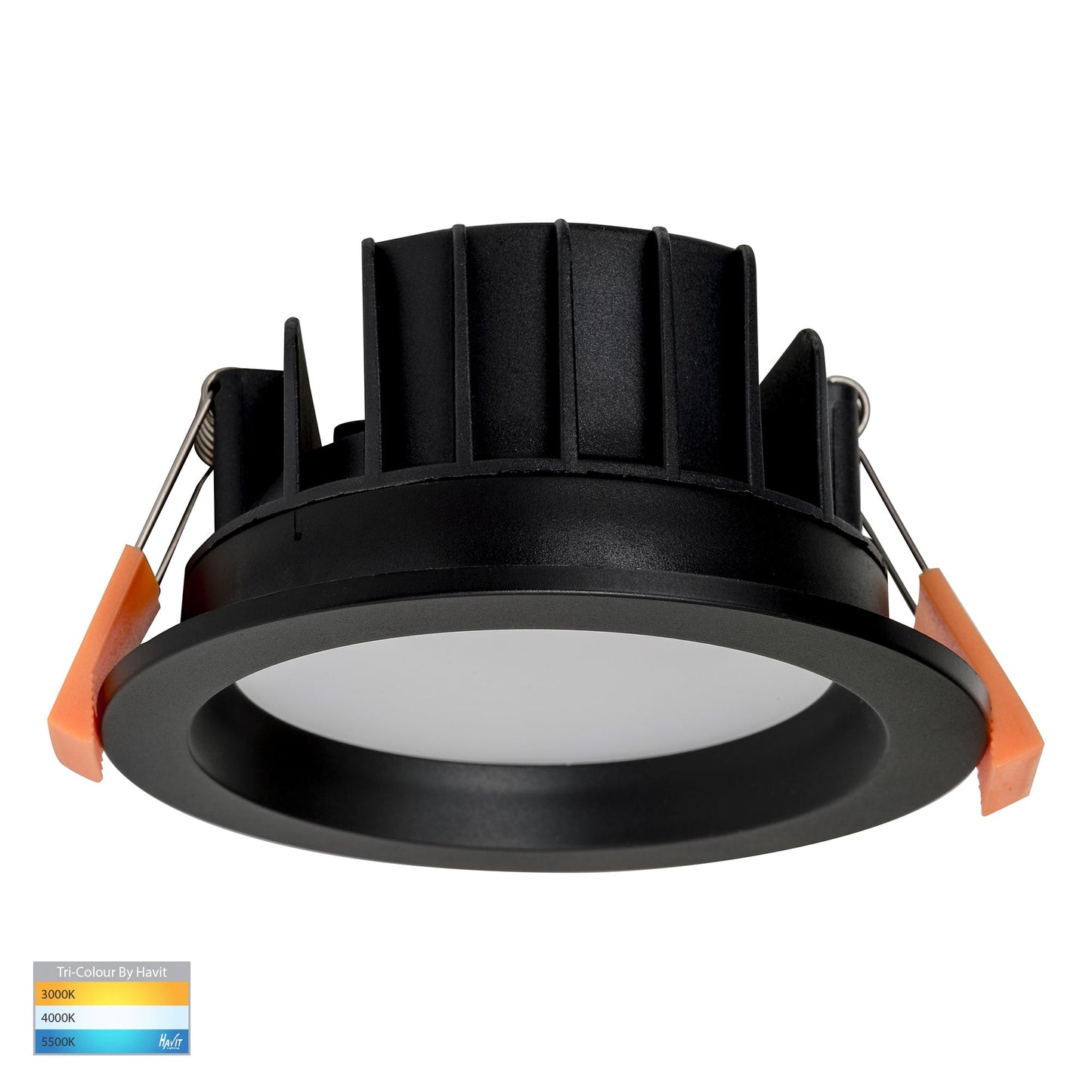 Black Fixed PC Downlight 90mm Cutout