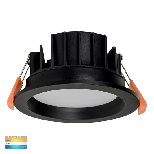 Black Fixed PC Downlight 90mm Cutout