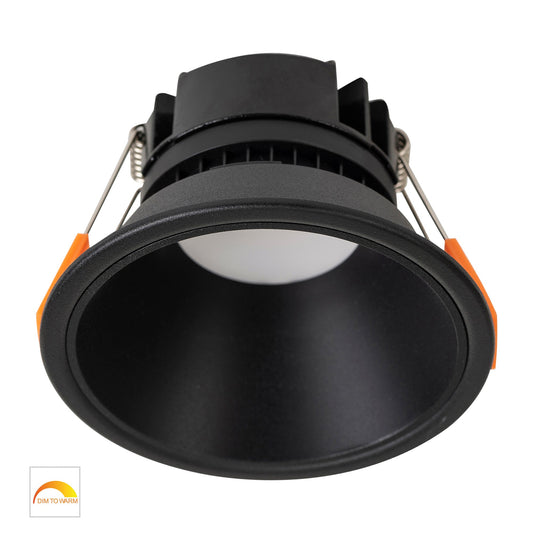 Black with Black Insert Fixed PC Downlight 90mm Cutout