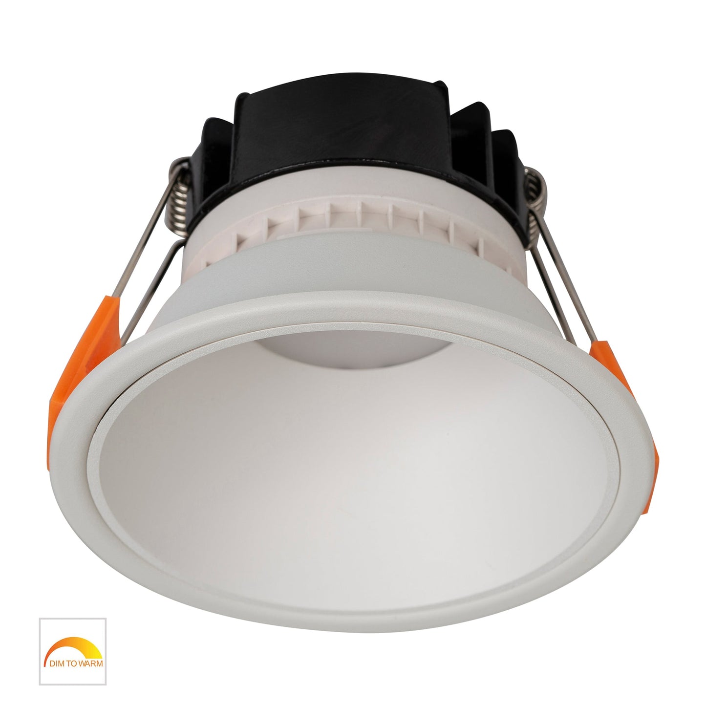 White with White Insert Fixed PC Downlight 90mm Cutout