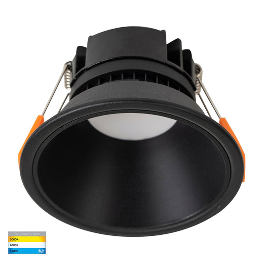 Black with Black Insert Fixed Downlight 90mm Cutout