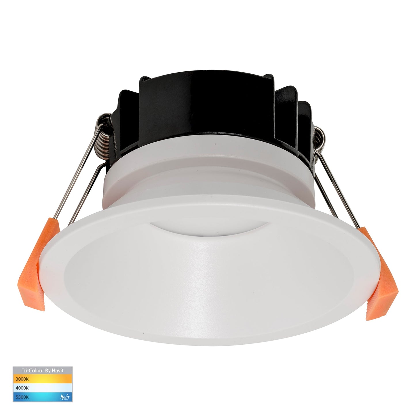 White Fixed Pc Downlight 90mm Cutout HV5528t-Wht