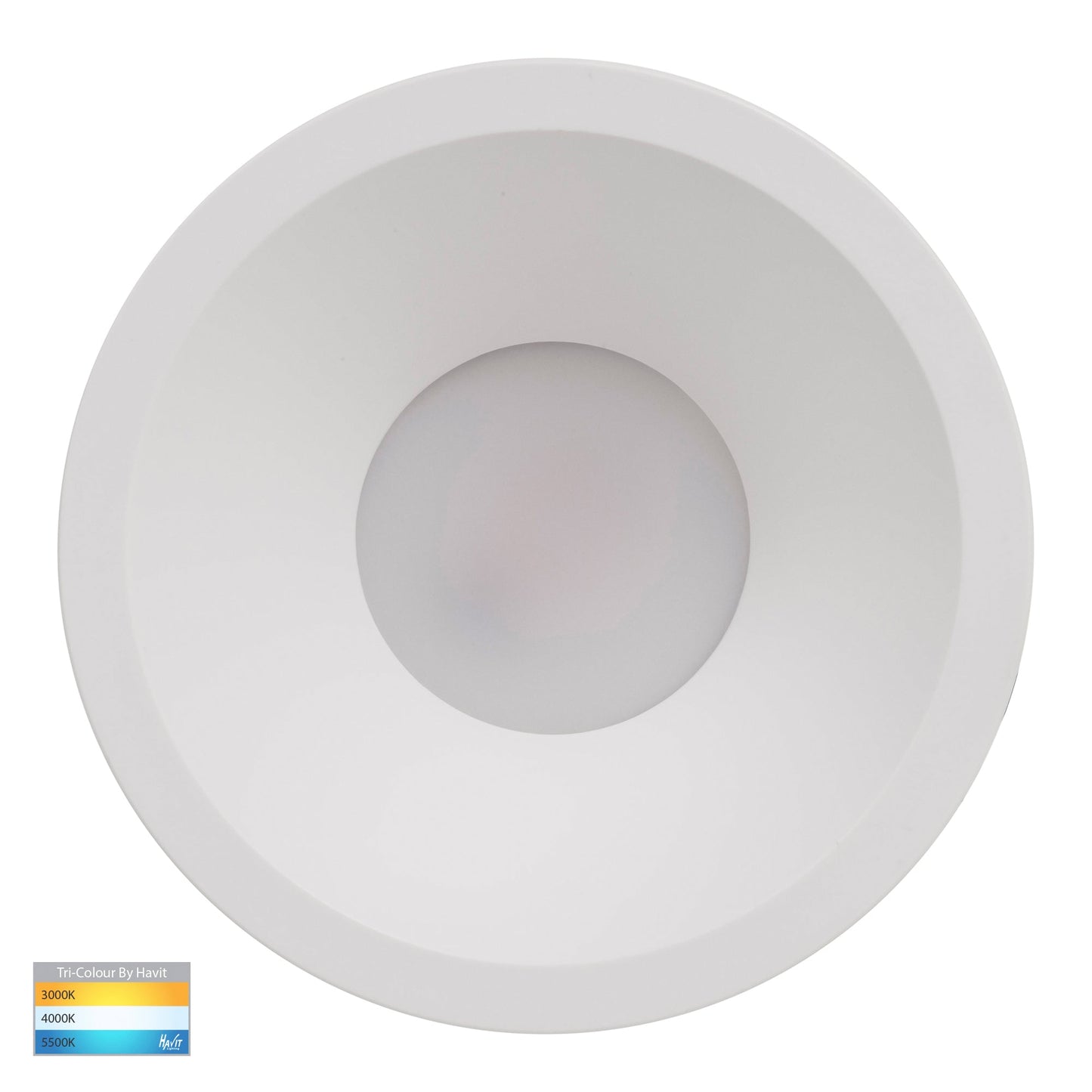 White Fixed Pc Downlight 90mm Cutout HV5528t-Wht