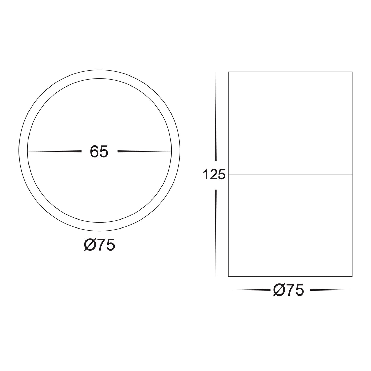 Black Surface Mounted Round Downlight C/W Extension HV5802t-Blk-Ext