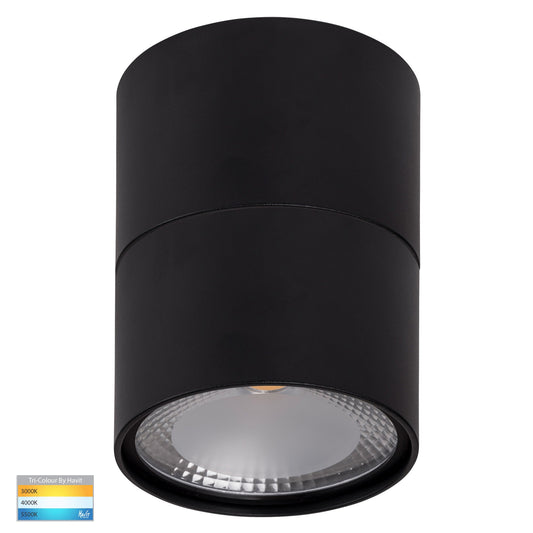 Black Surface Mounted Round Downlight C/W Extension HV5803t-Blk-Ext