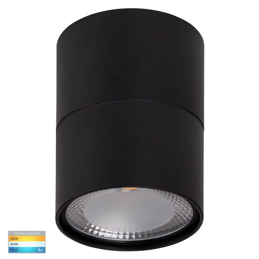 Black Surface Mounted Round Downlight C/W Extension  HV5803t-Blk-Ext