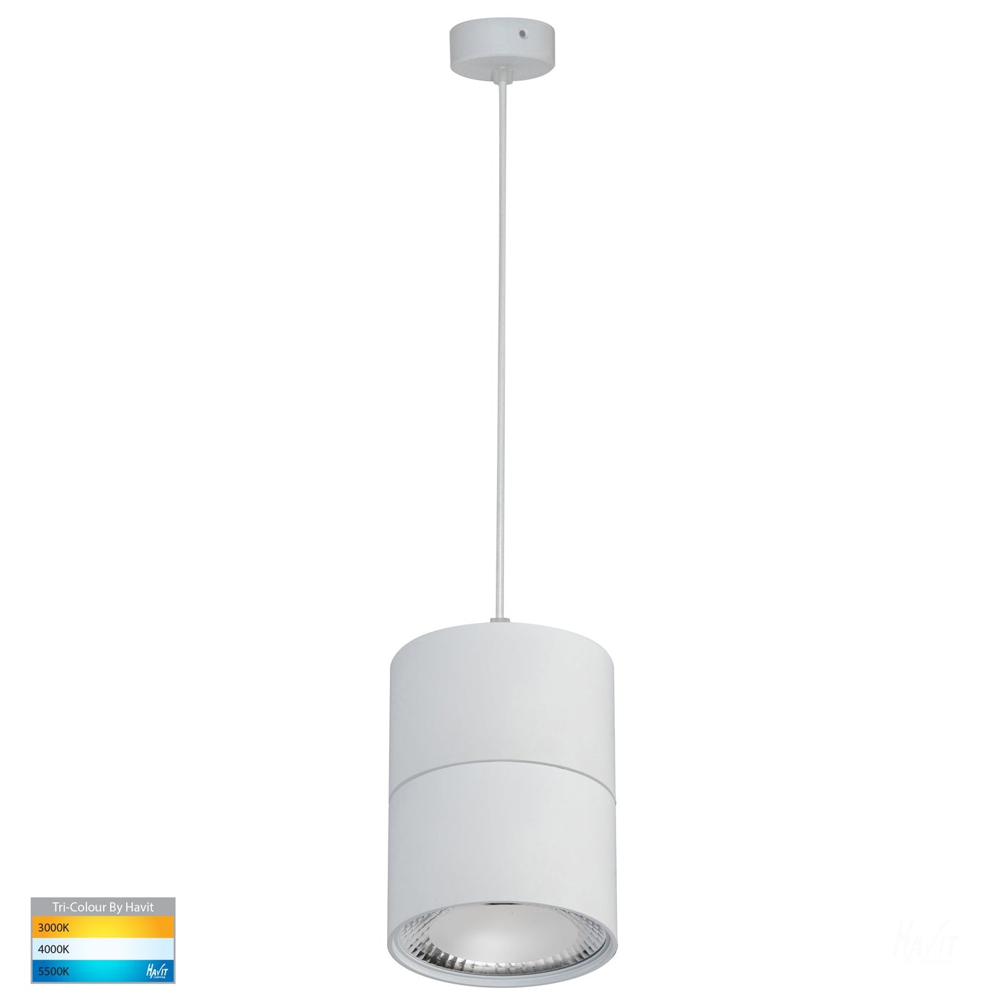 White Round Single Pendant HV5803t-Wht-P