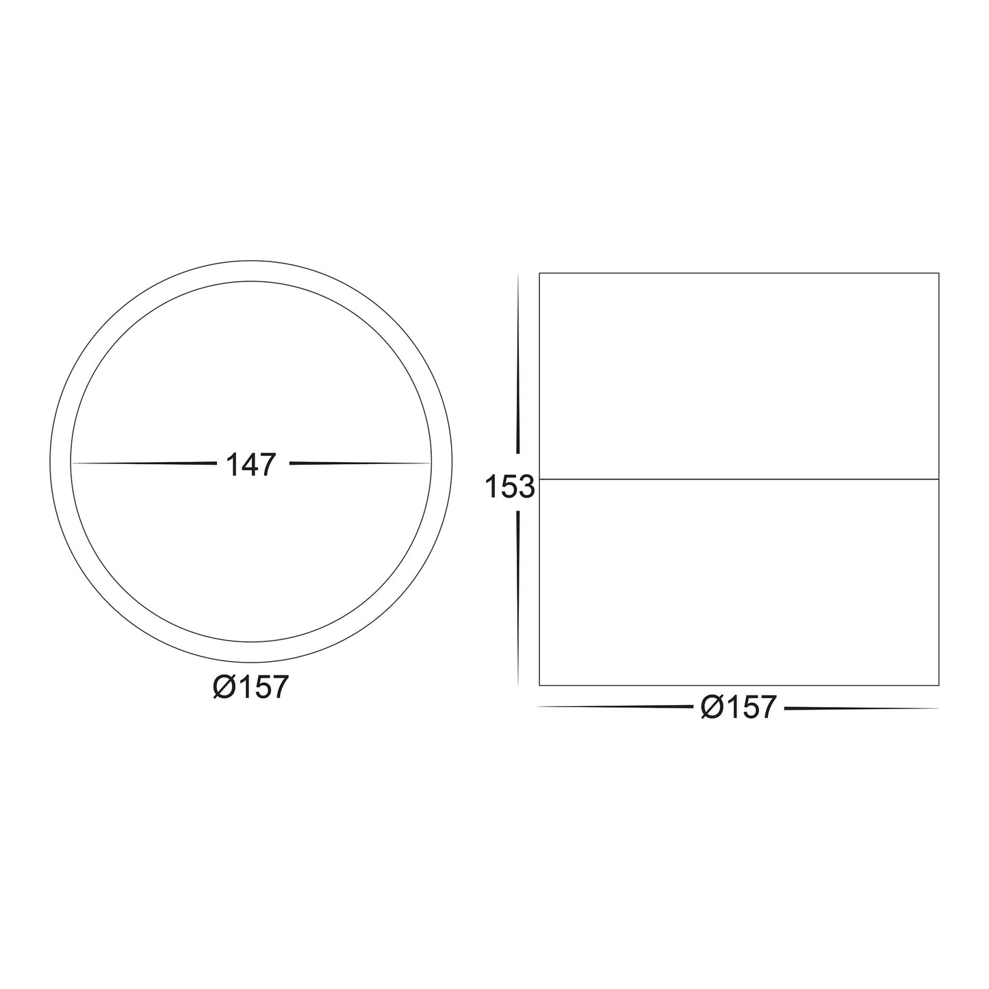 Black Surface Mounted Round Downlight C/W Extension HV5805t-Blk-Ext
