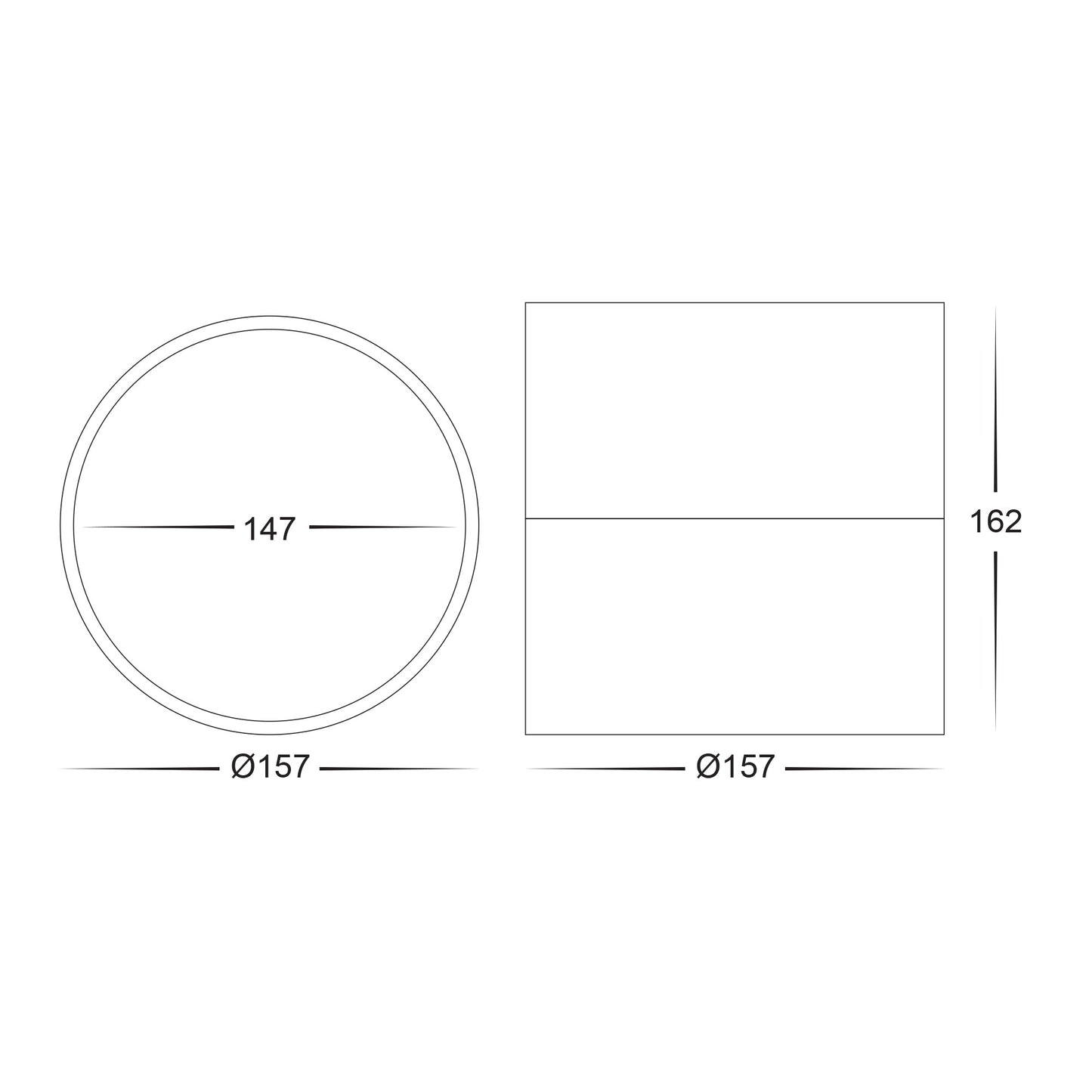 White Surface Mounted Round Downlight C/W Extension 