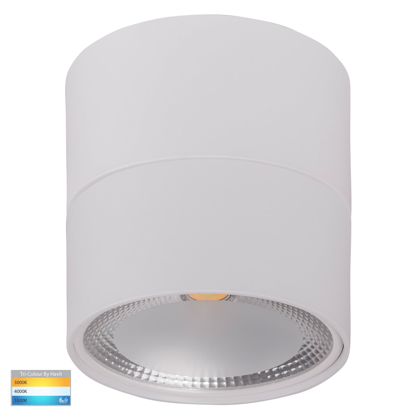 White Surface Mounted Round Downlight C/W Extension  HV5805t-Wht-Ext