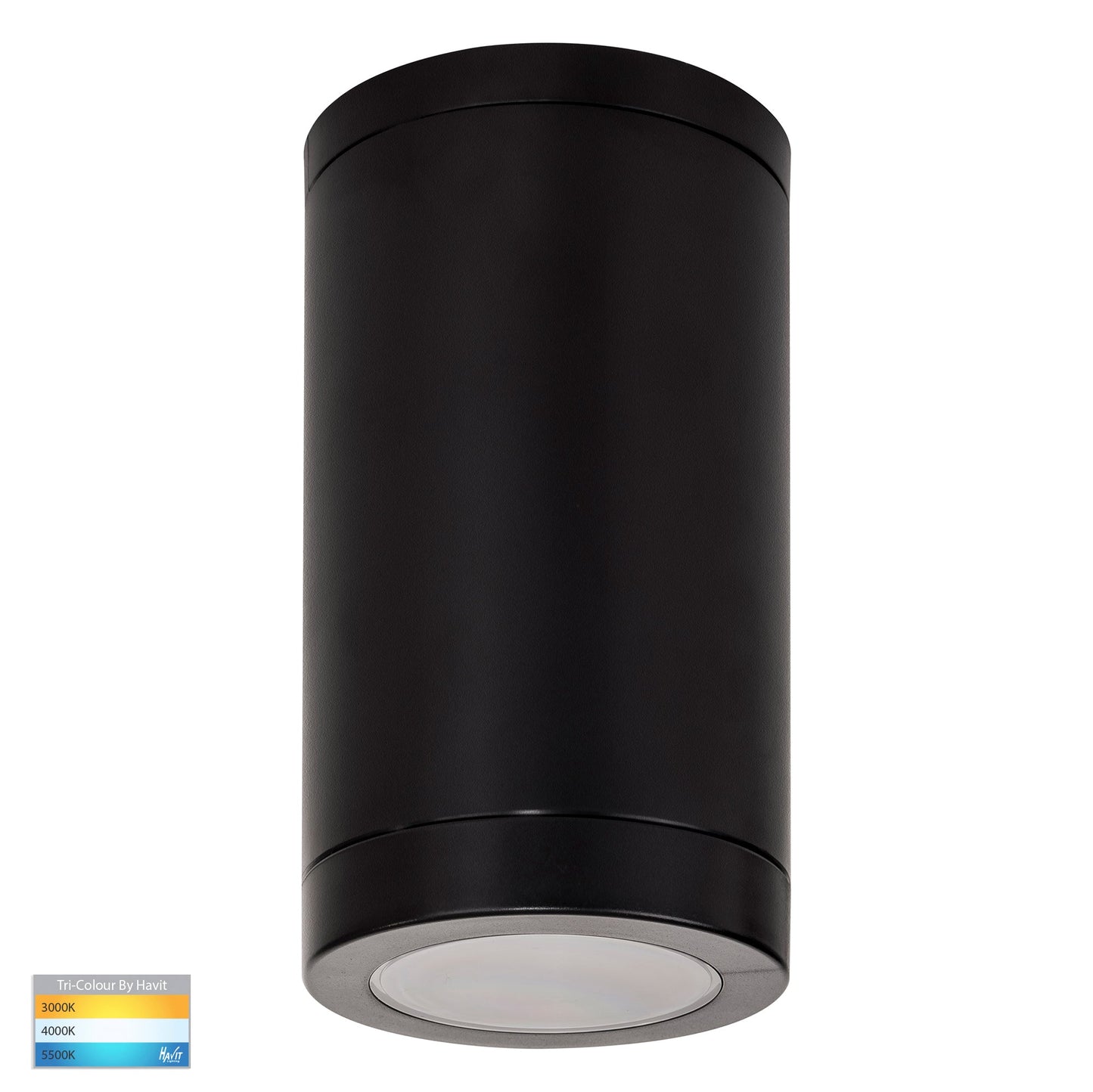 Black Surface Mounted Round Polycarb Downlight HV5831t-Blk