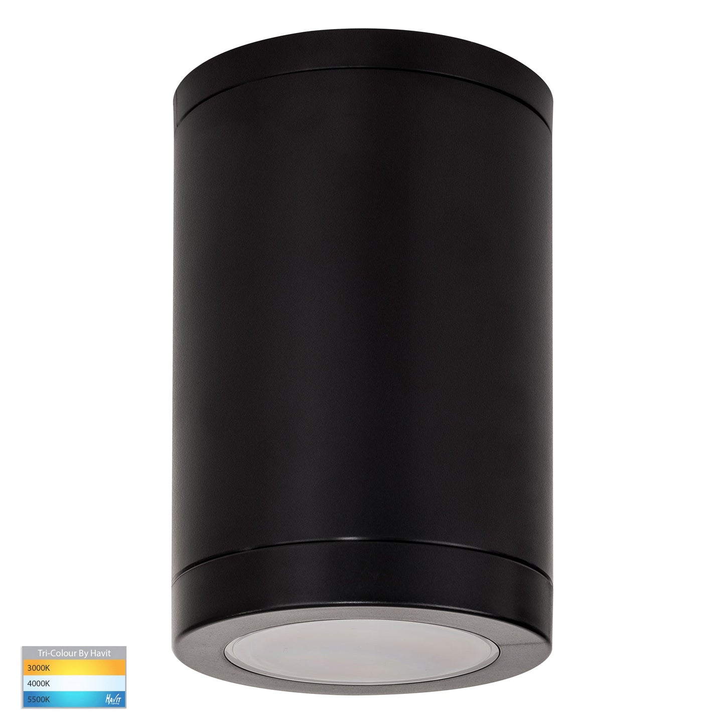 Black Surface Mounted Round Polycarb Downlight HV5832t-Blk