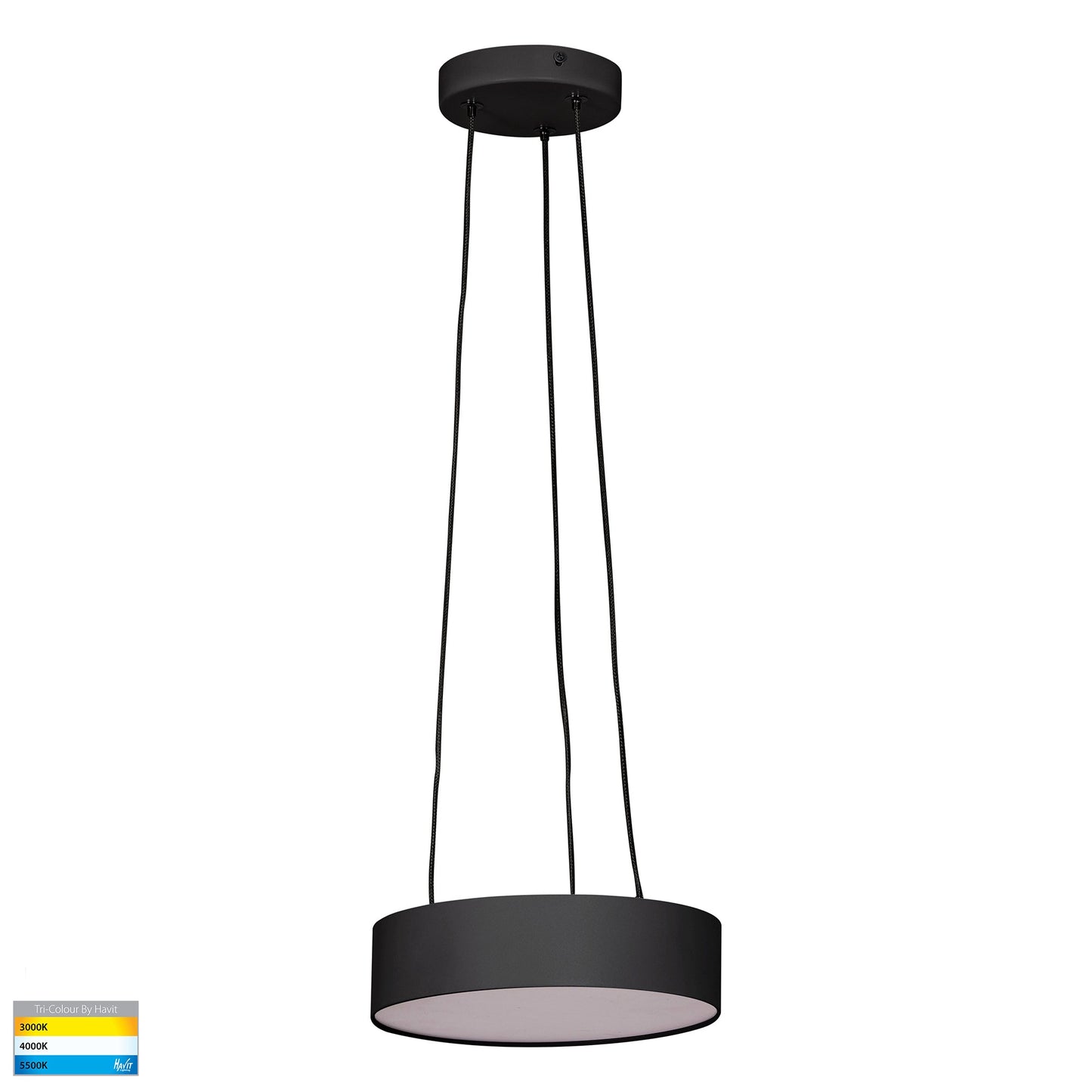 Black 220mm Surface Mounted Round Pendant Light