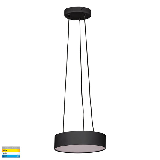 Black 220mm Surface Mounted Round Pendant Light