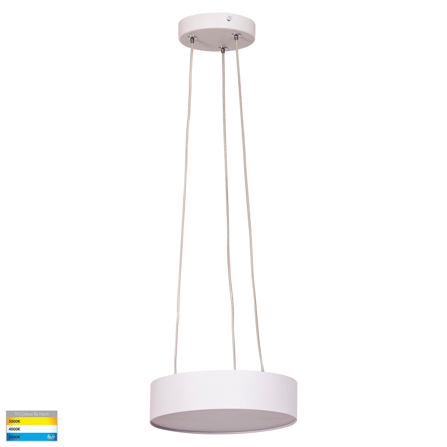 White 220mm Surface Mounted Round Pendant Light 
