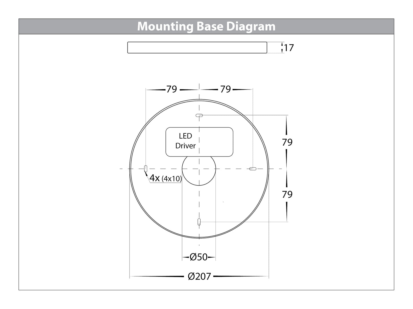 220mm Surface Mounted Round Oyster Light 