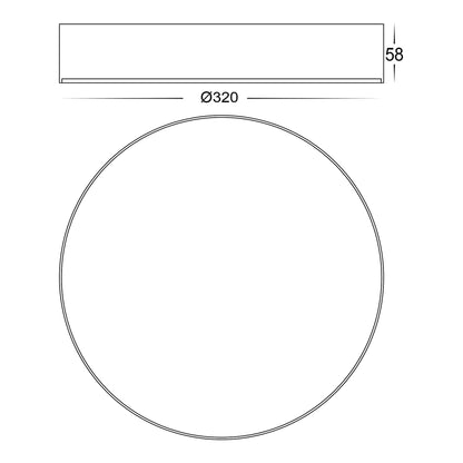 320mm Surface Mounted Round Oyster Light