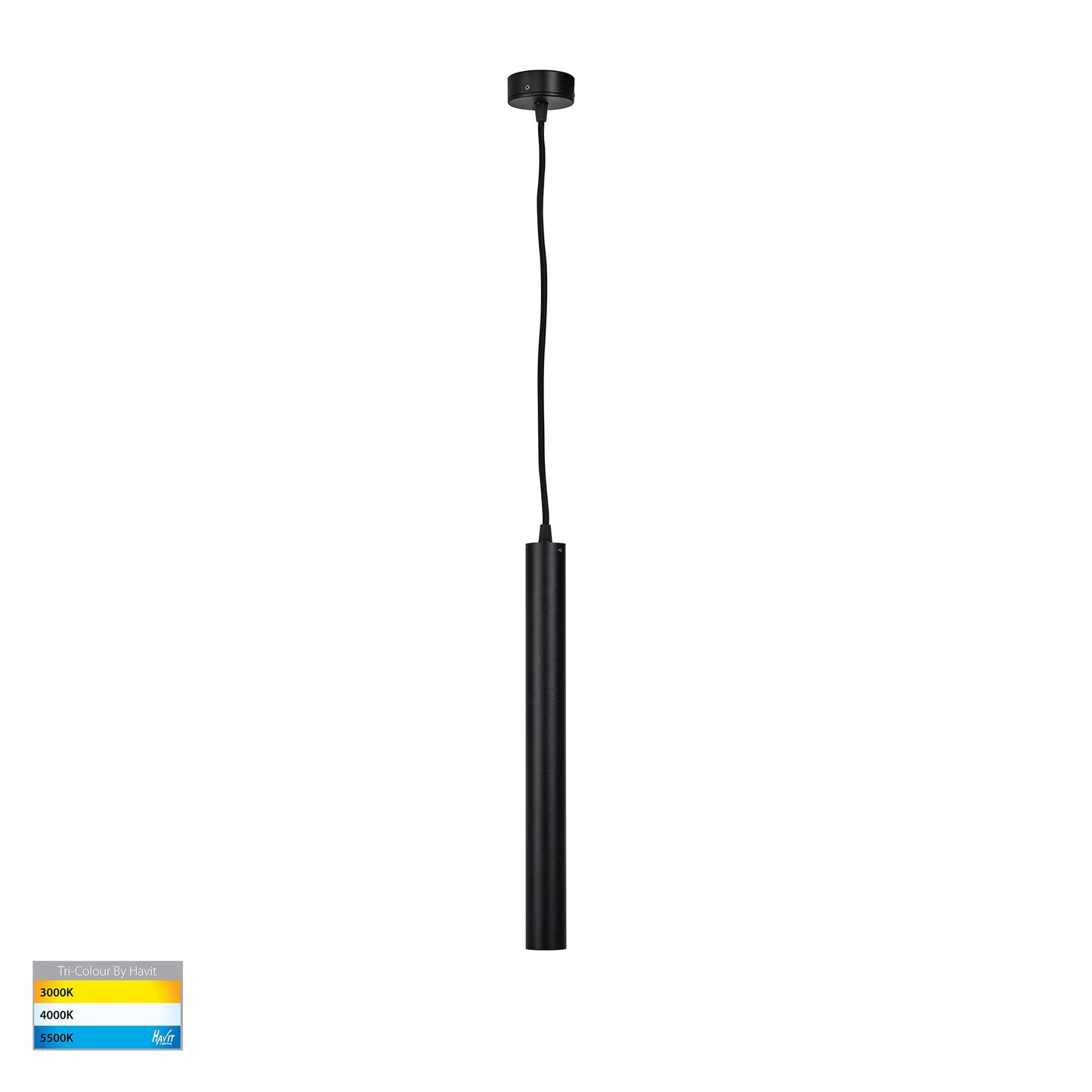 Black 40mm Cylinder Pendant Light