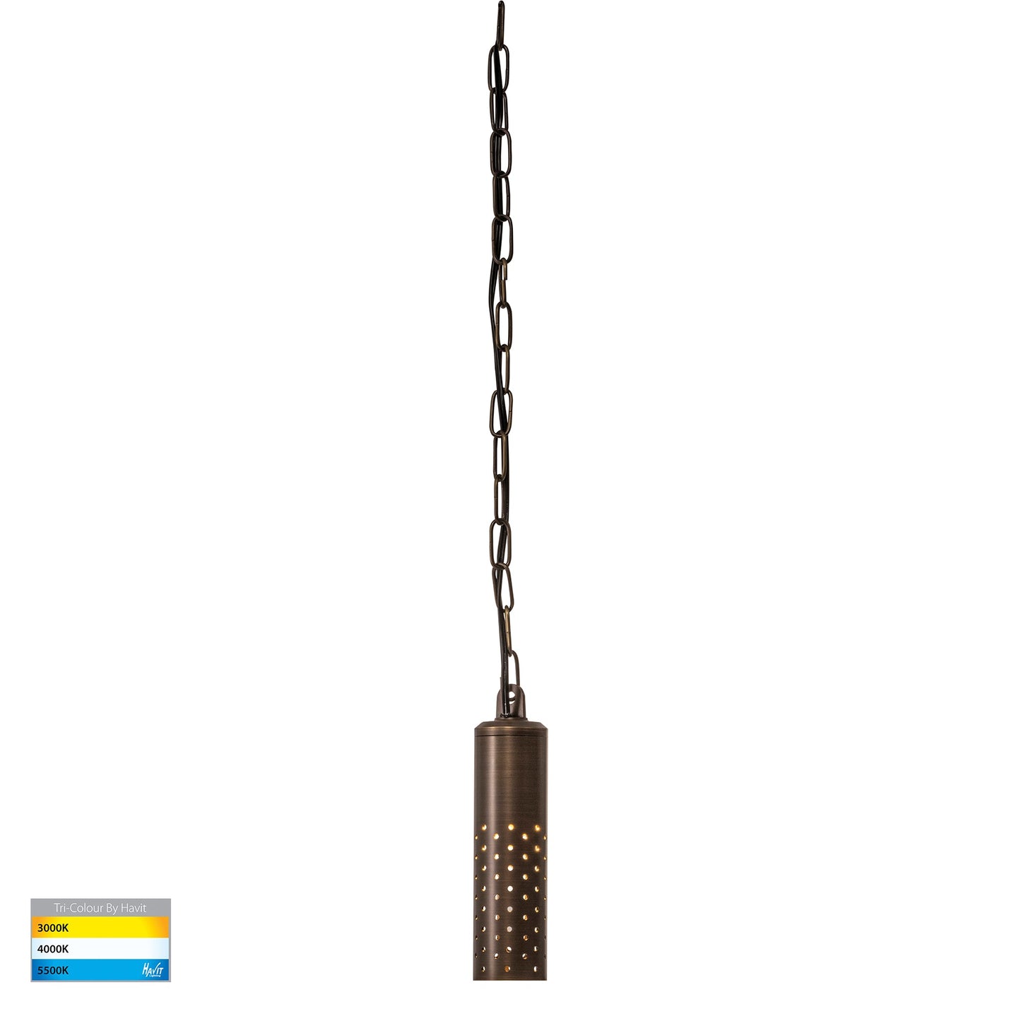 Antique Brass 54mm Cylinder Pendant Light 