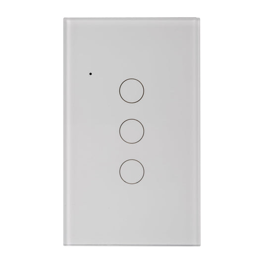 White 3 Gang Wifi Switch