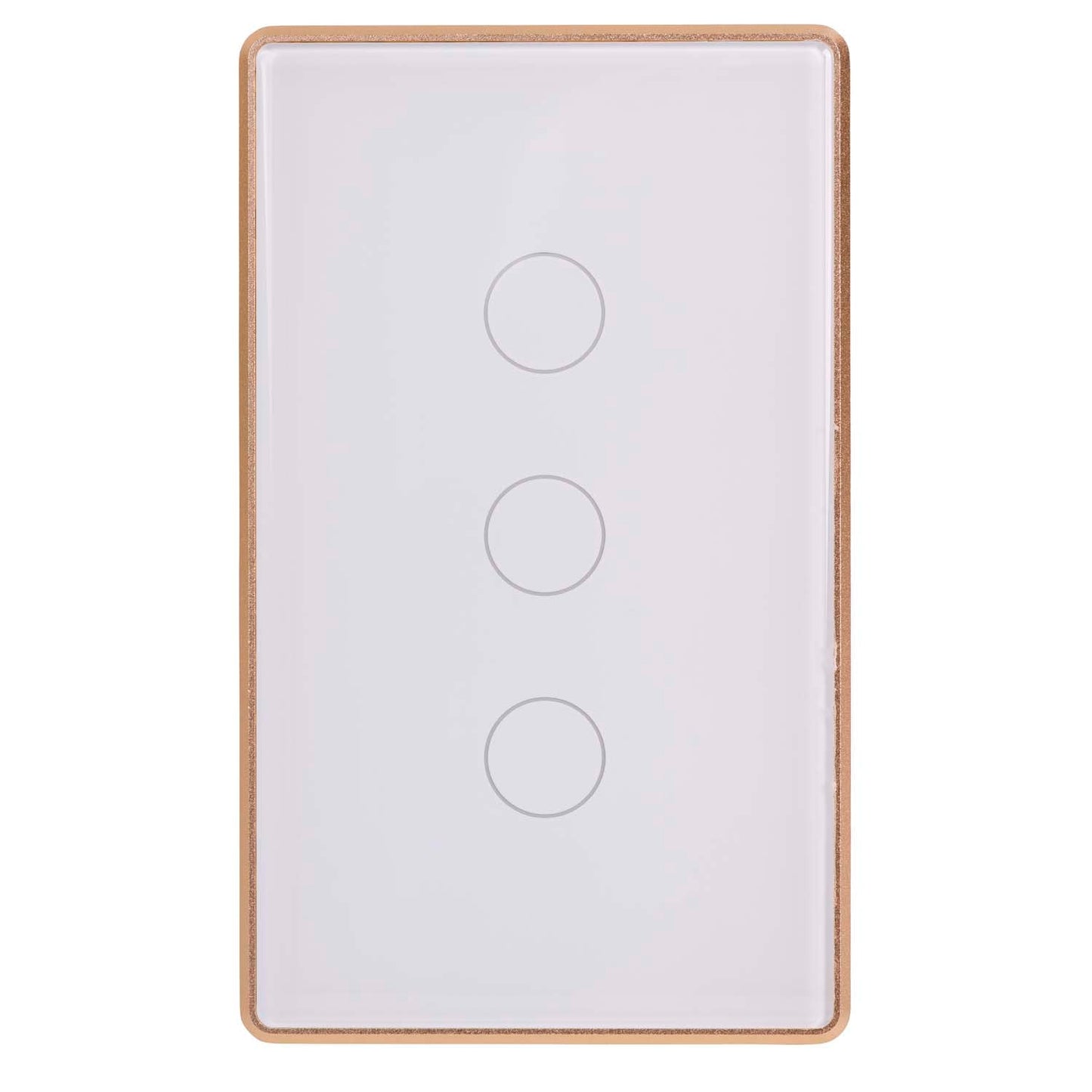 White with Gold Trim 3 Gang Wifi Switch