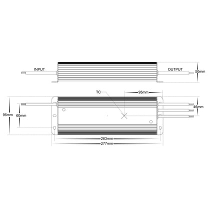 12v Dc Ip66 High Power Factor Weatherproof LED Driver HV9658-12v275w