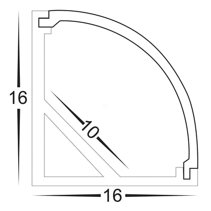 Hv9691-1616-Wht - White Corner Aluminium Profile