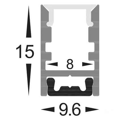 Hv9693-0915 - Shallow Square Aluminium Profile