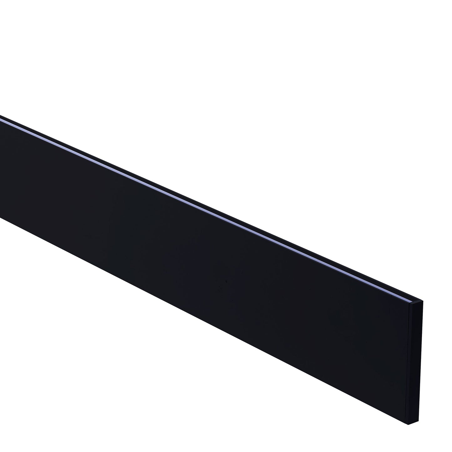 Black Slim Square Aluminium Profile with Standard Diffuser per metre Supplied with 2x end caps per length 