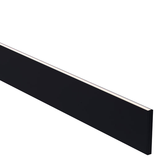Black Slim Square Aluminium Profile with Standard Diffuser per metre Supplied with 2x end caps per length