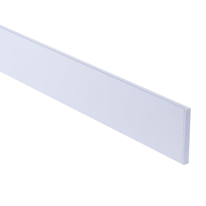 White Slim Square Aluminium Profile with Standard Diffuser per metre - Supplied with 2x end caps per length