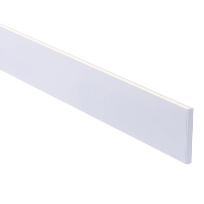 White Slim Square Aluminium Profile with Standard Diffuser per metre - Supplied with 2x end caps per length