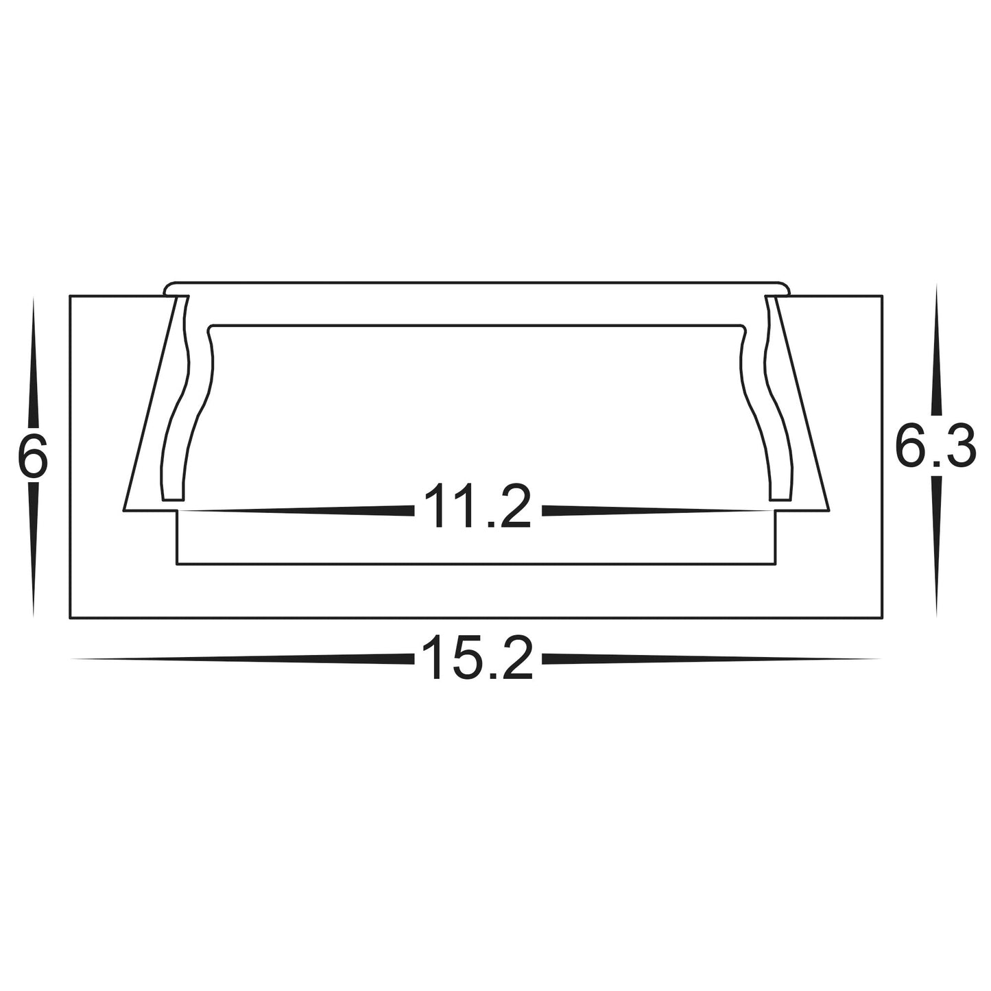 Hv9693-1506 - Shallow Square Aluminium Profile