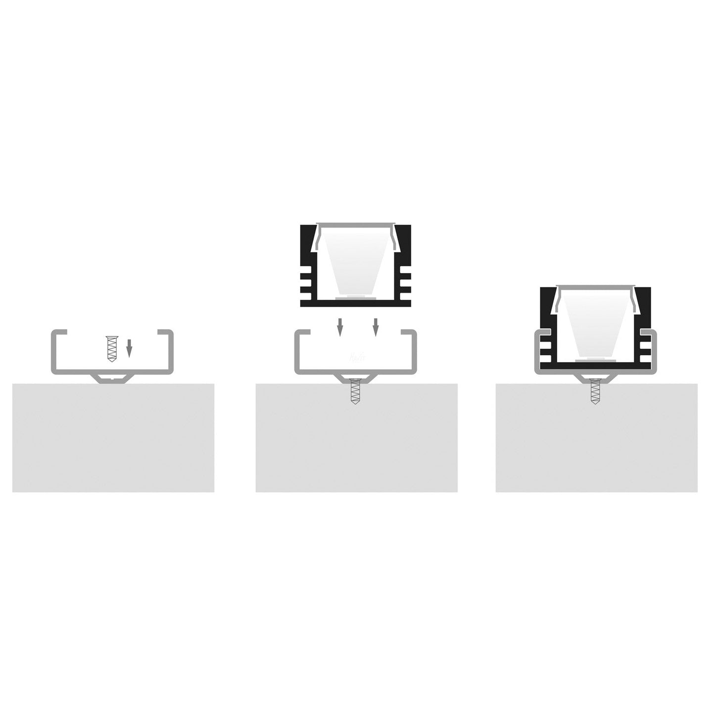 Hv9693-1612 - Shallow Square Aluminium Profile