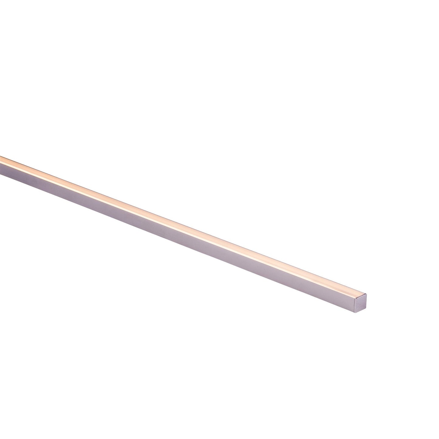 Shallow Square Aluminium Profile with Standard Diffuser per metre Supplied with 2x mounting clips per metre + 2x end caps per length